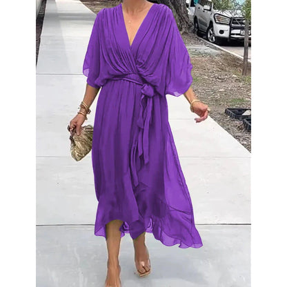 Joy – Elegant Batwing V-neck Dress