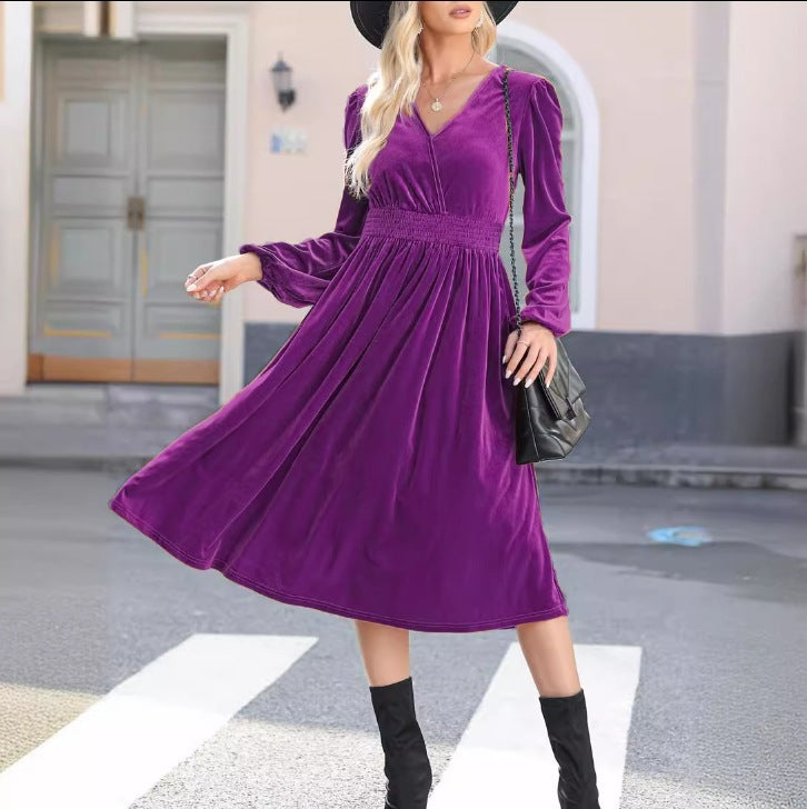 Mandy – Solid Color Long Sleeve Dress