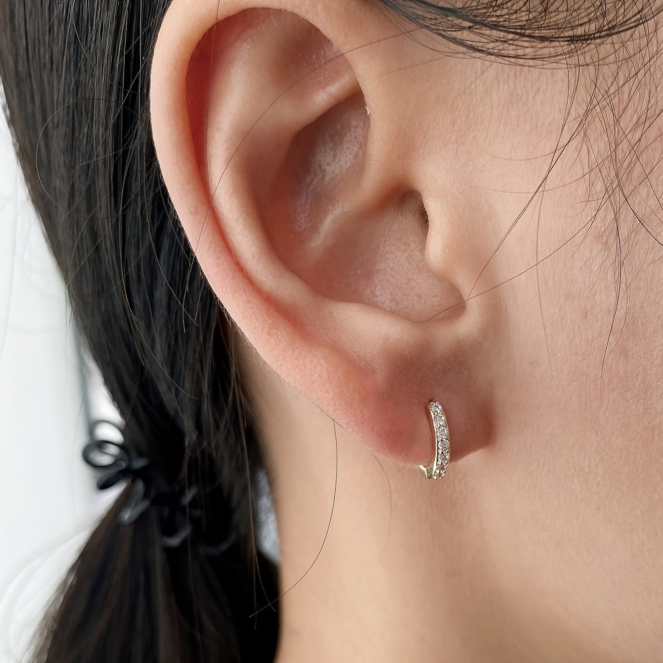 Boho Hoop Earrings with Green Zircon Accents for Everyday Style
