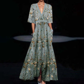 Sara – Printed Pleated Belt Dress
