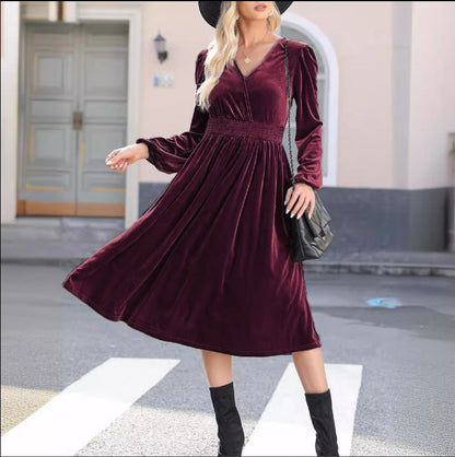 Mandy – Solid Color Long Sleeve Dress