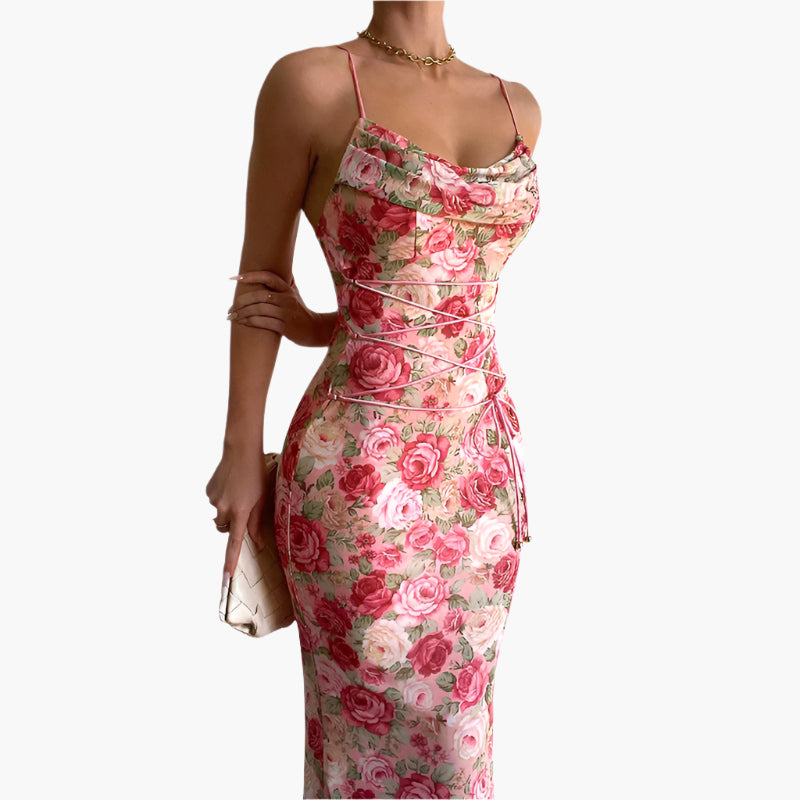 Kate – Waist Trimming Lace Up Dress