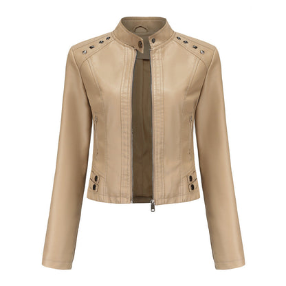 Stephanie – Studded Vegan Leather Short Jacket
