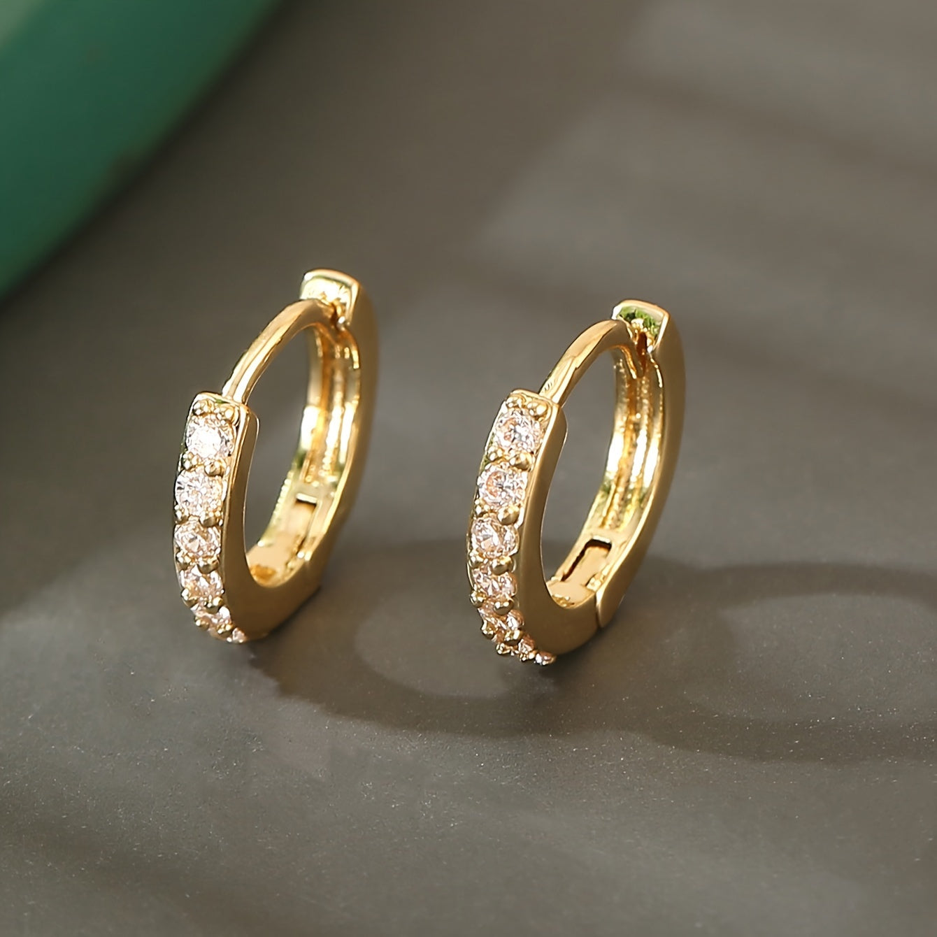 Boho Hoop Earrings with Green Zircon Accents for Everyday Style