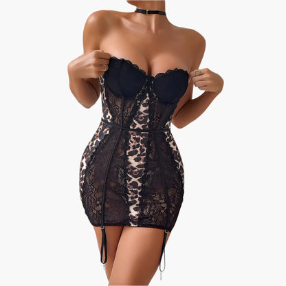 Vanessa – Leopard Print Tube Top Dress