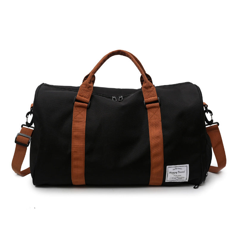 Lauren – Nylon Duffel Bag with Orange Straps for Travel