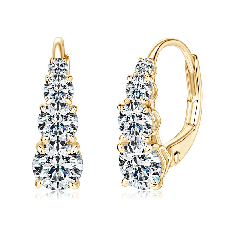Radiant Gold Crystal Drop Earrings