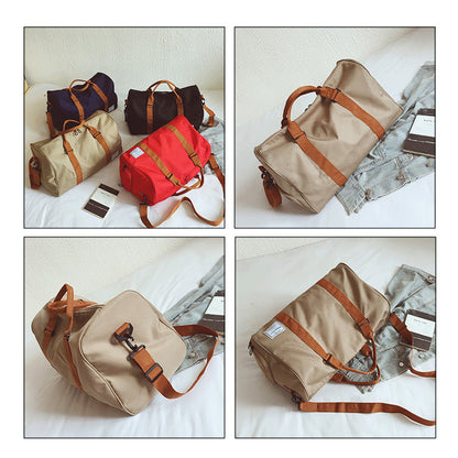 Lauren – Nylon Duffel Bag with Orange Straps for Travel