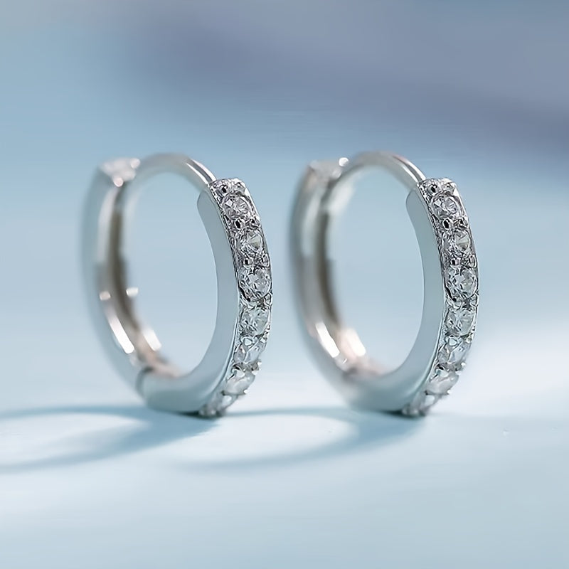 Boho Hoop Earrings with Green Zircon Accents for Everyday Style