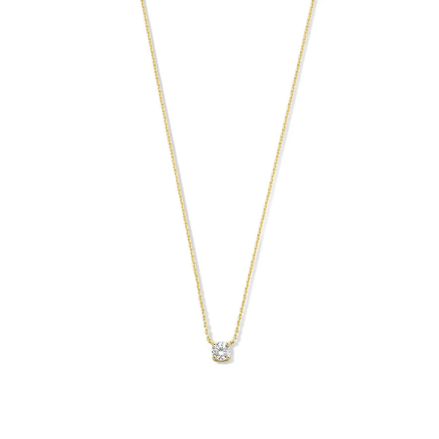 Solitaire Spark Pendant Necklace in Gold Tone