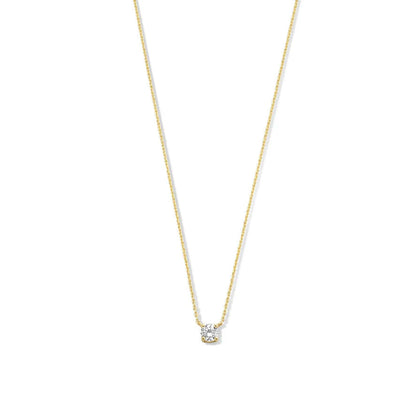 Solitaire Spark Pendant Necklace in Gold Color