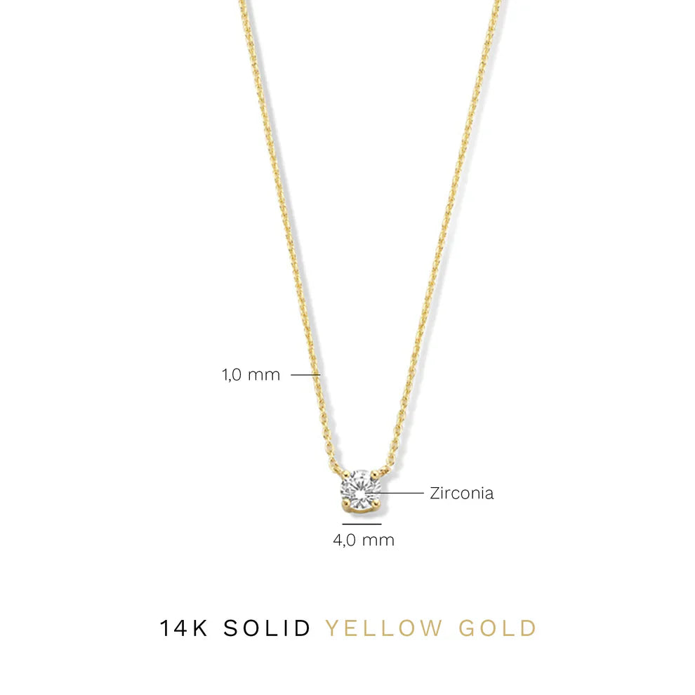 Solitaire Spark Pendant Necklace in Gold Color