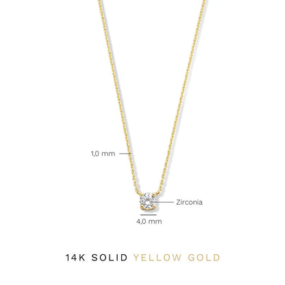 Solitaire Spark Pendant Necklace in Gold Color