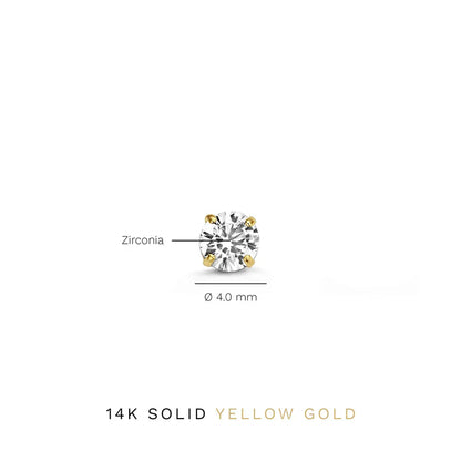 Classic Gold Stud Earrings with Brilliant Cut Stones