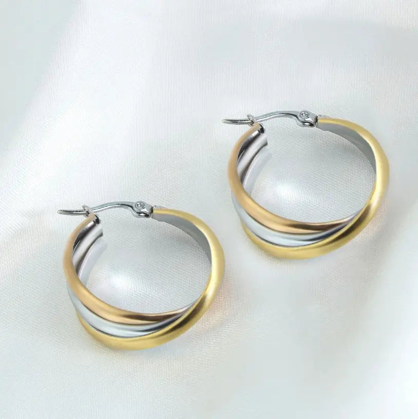 Boho Twist Hoop Earrings in Gold and Silver