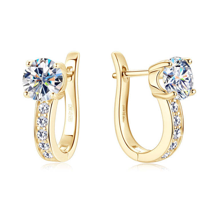 Radiant Solitaire Drop Earrings with Accents