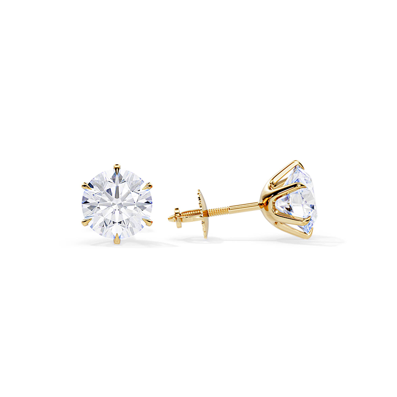 Radiant Solitaire Stud Earrings with Brilliant Centerpiece