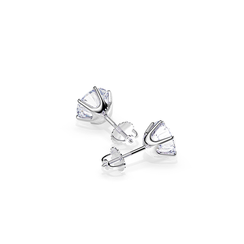 Radiant Solitaire Stud Earrings with Brilliant Centerpiece