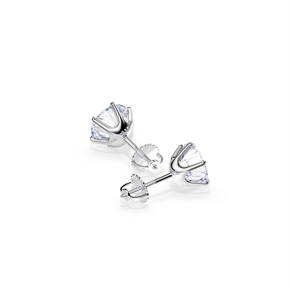 Radiant Solitaire Stud Earrings with Brilliant Centerpiece