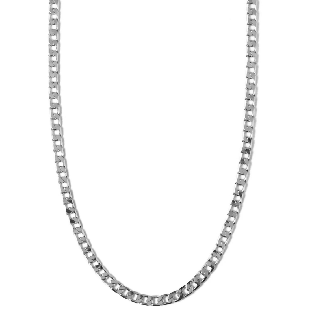 Classic Silver-Tone Curb Chain Necklace